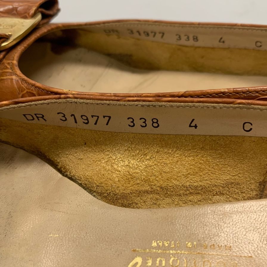 サルヴァトーレフェラガモ パンプス ヴァラリボン ブラウン レザー サイズ4C レディース Salvatore Ferragamo VADA 約23.0cm【AFD2】