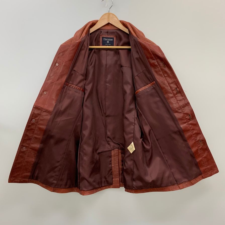 中古◆シーブリュームス ジャケット レザー 牛革 メンズ ボルドー サイズ38 C.brumes 【AFG1】