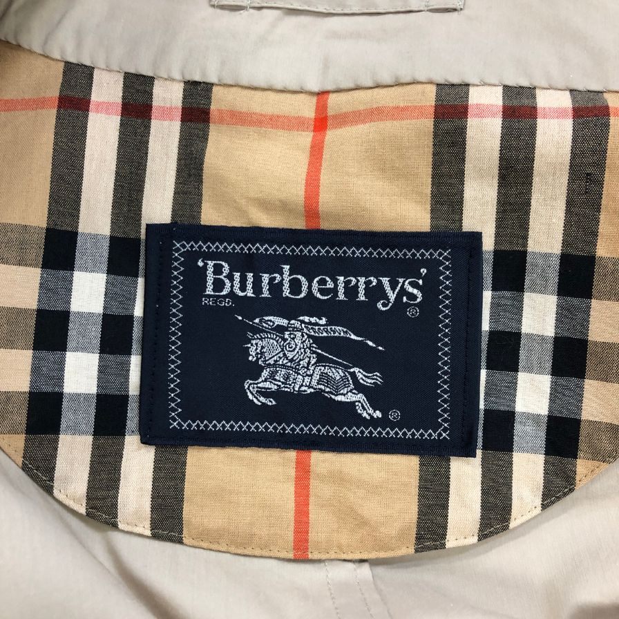 美品◆バーバリー バルカラーコート 90S 旧タグ ベージュ ナイロン混 メンズ サイズ160 Burberry 【AFB36】