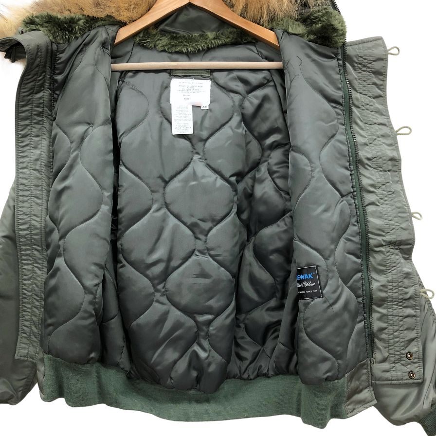 美品◆スピワック フライトジャケット N-2B ボア フード メンズ サイズ40 カーキ SPIEWAK 【AFB52】