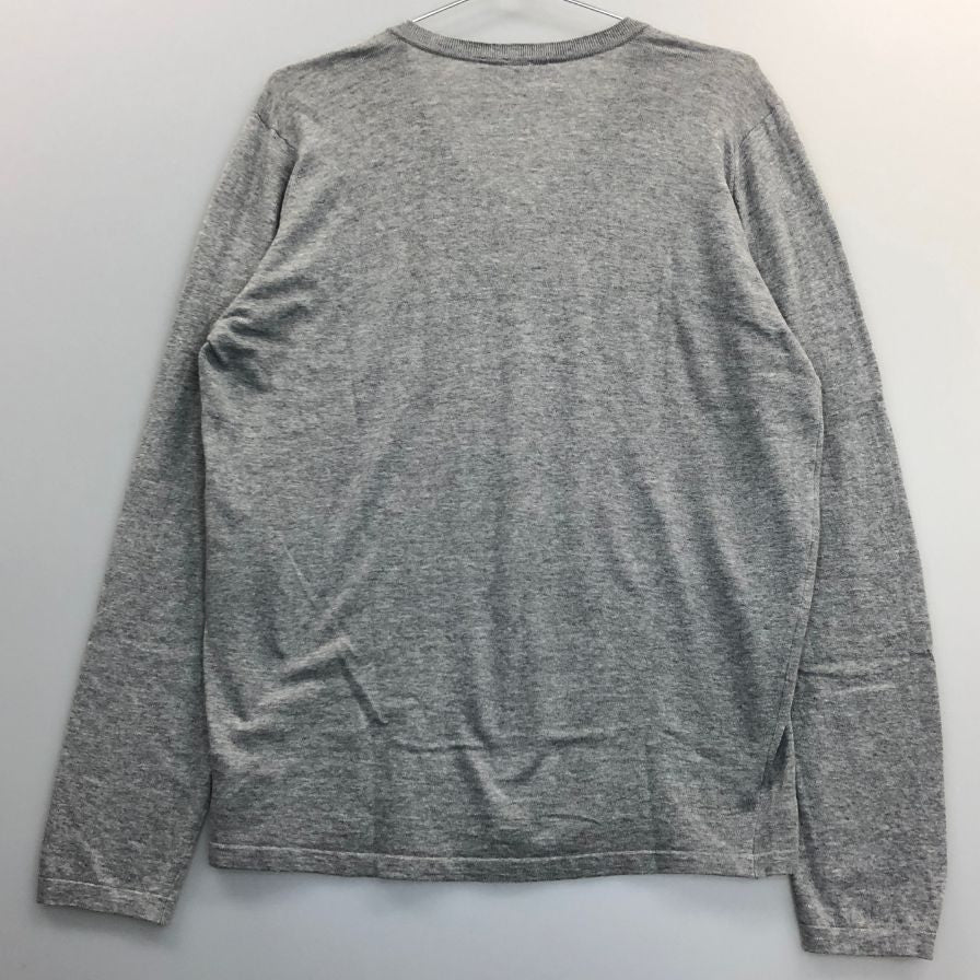 新品同様◆ジョンスメドレー Vネックニット コットン 30G グレー サイズM JOHN SMEDLEY 【AFB32】
