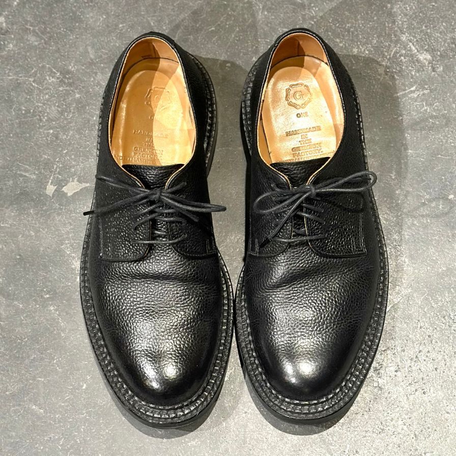 グレンソン レザーシューズ S199G 426 プレーントゥ トリプルウェルト グレインレザー ブラック サイズ6.5G GRENSON ビジネスシューズ 約25.0cm【LA】【中古】