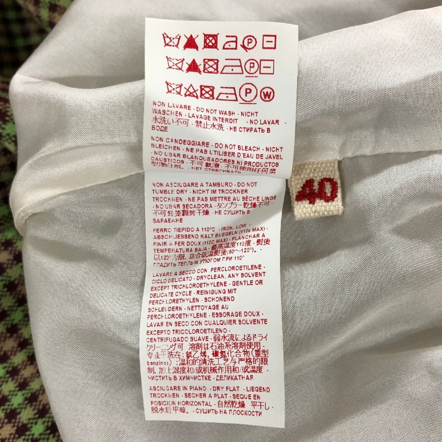 美品◆マルニ ワンピース 半袖 チェック コットン エラステイン サイズ40 レディース グリーン MARNI 【AFB45】