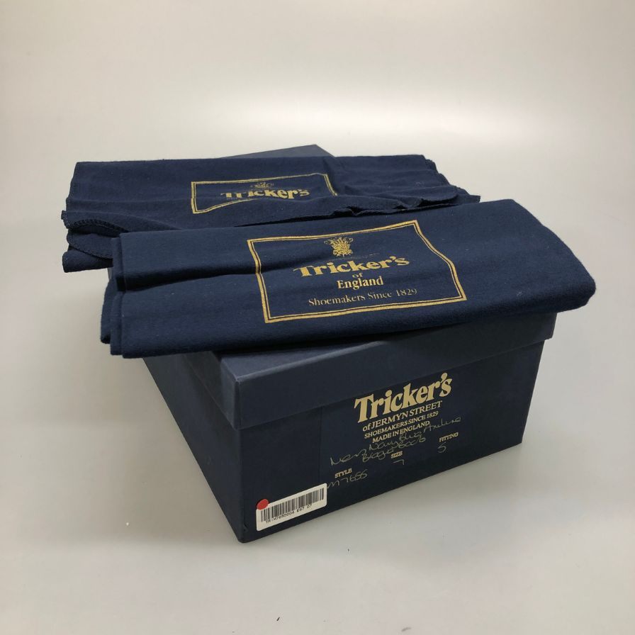 トリッカーズ カントリーブーツ ウイングチップ M7655 メンズ ネイビー サイズUK7 Tricker's ブーツ 約25.5cm【LA】【中古】