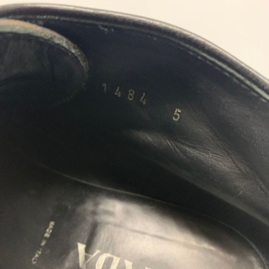 美品◆プラダ レザーシューズ Uチップ ブーツ 1484 ブラック メンズ サイズ5 PRADA【AFC40】