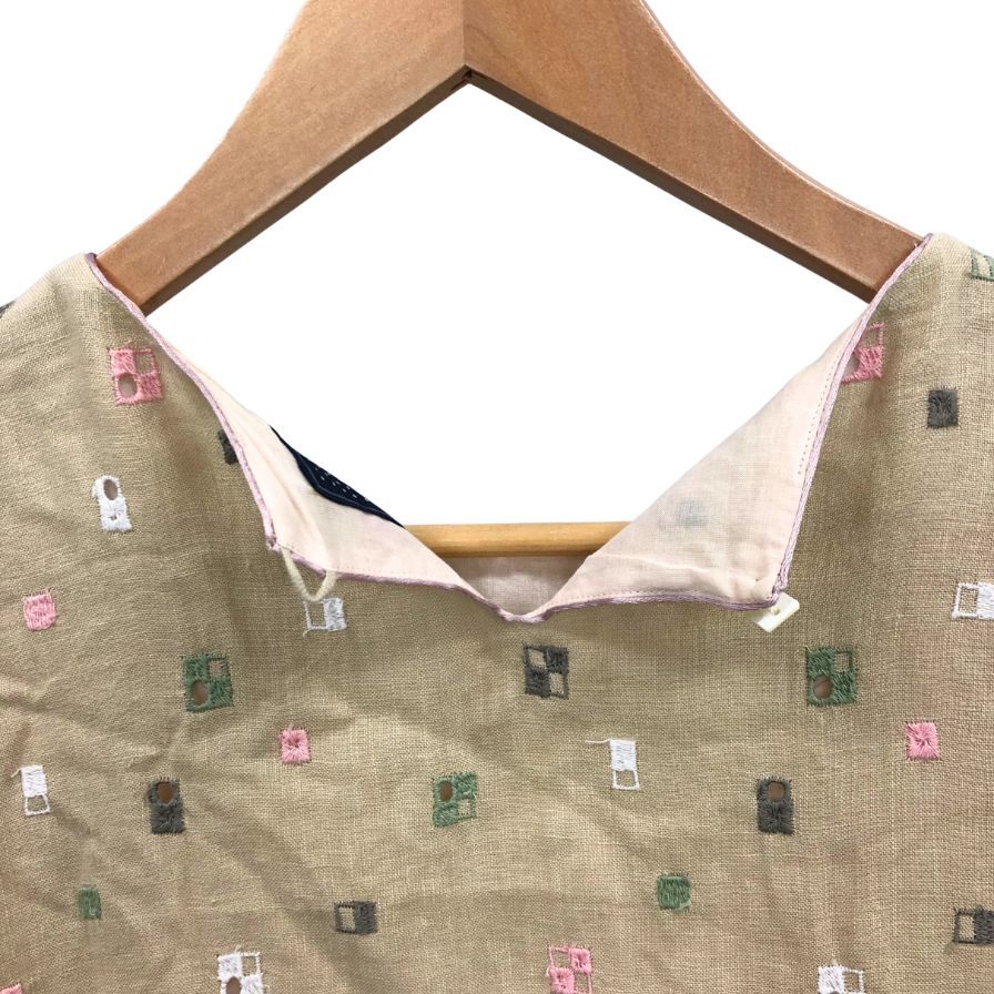 美品◆ミナペルホネン ワンピース komado レディース サイズ36 ベージュ mina perhonen 【AFB41】
