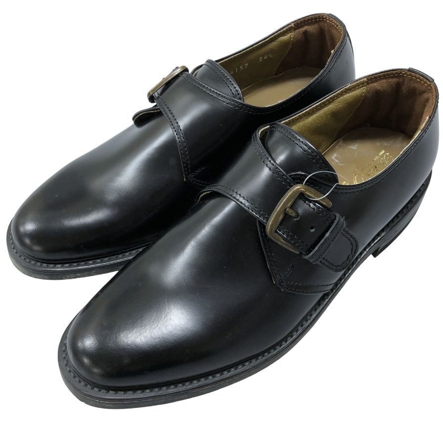 ブリティッシュ クラシック レザーシューズ モンク ストラップ レザー ブラック メンズ サイズ24.5EEE british classic 約24.5cm【AFC44】