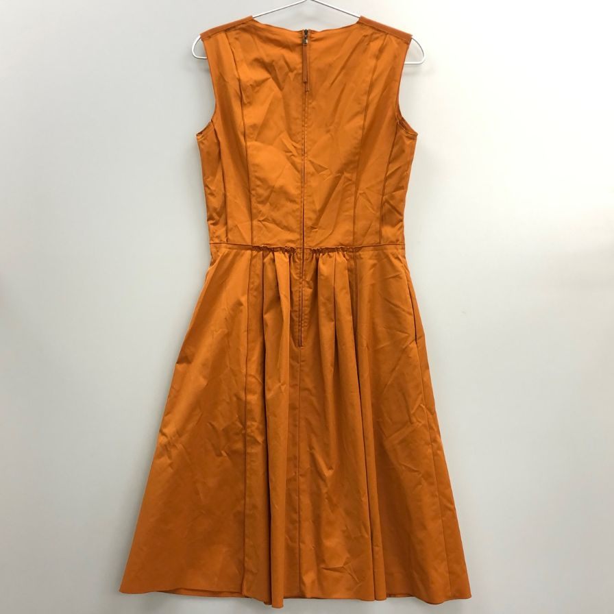 中古◆フォクシーニューヨーク オレンジ ノースリーブワンピース 23815-SPSAN57 40サイズ FOXEY NEWYORK 【AFB24】