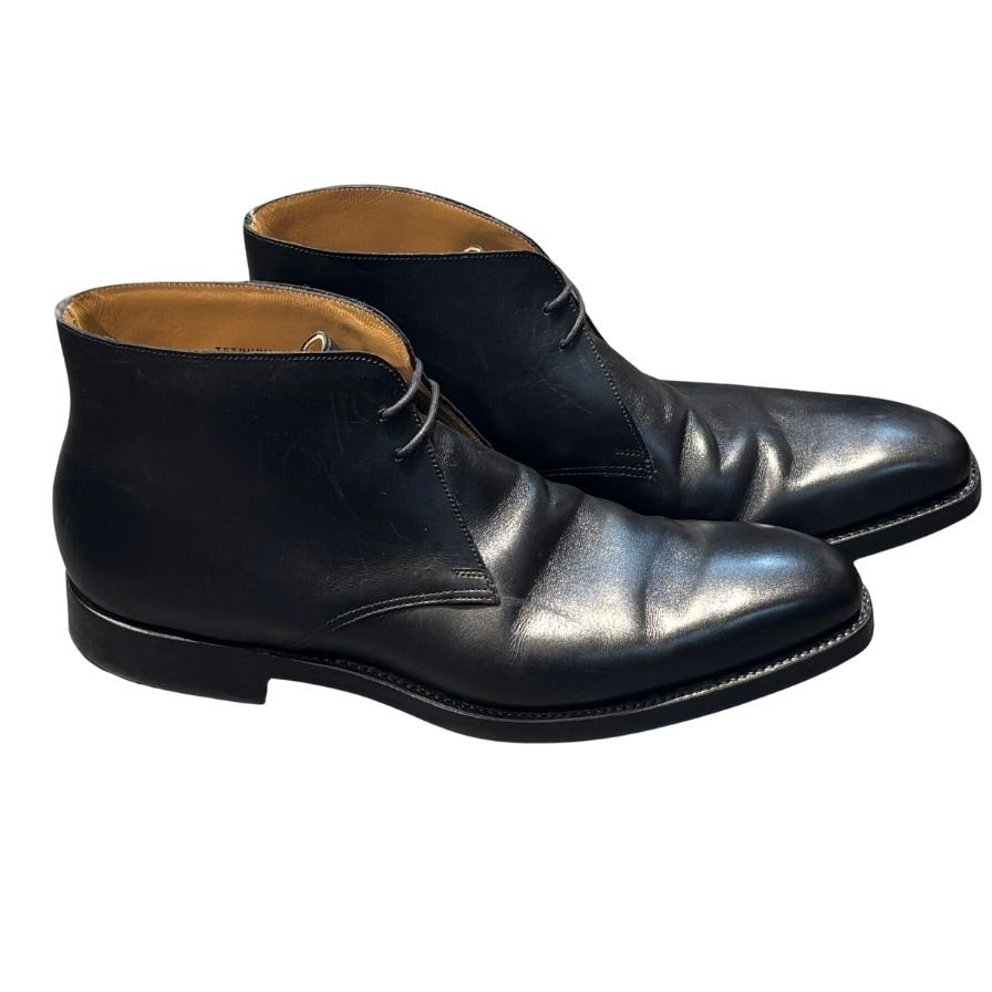 クロケット&ジョーンズ レザーブーツ チャッカ テットベリー ブラック サイズUK9E CROCKETT&JONES ブーツ 約27.5cm【LA】【中古】
