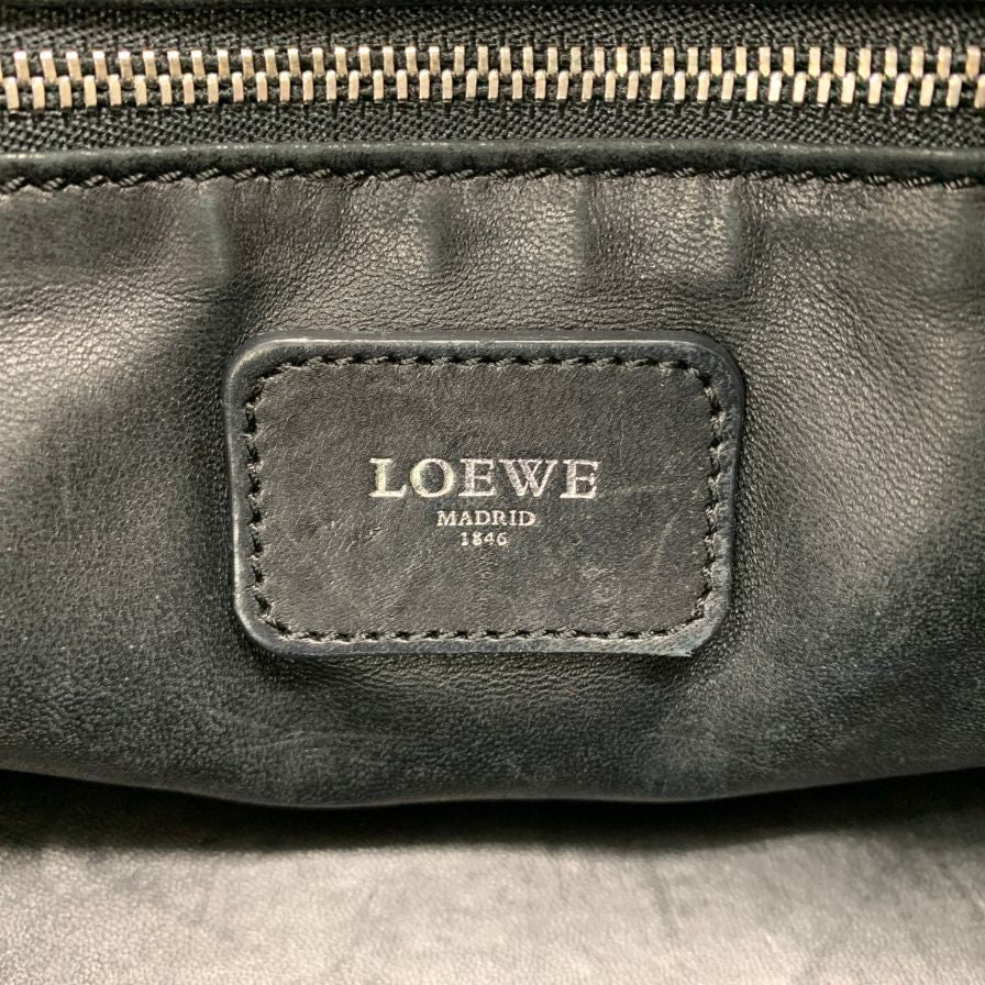 ロエベ ハンドバッグ アマソナ28 アナグラム レザー 南京錠 レディース ブラック LOEWE【AFE2】