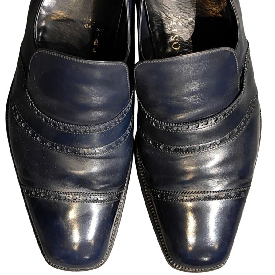 フォスター&サン レザーシューズ ローファー ネイビー メンズ サイズUK7.5相当 Foster&Son ローファー 約26.0cm【LA】【中古】