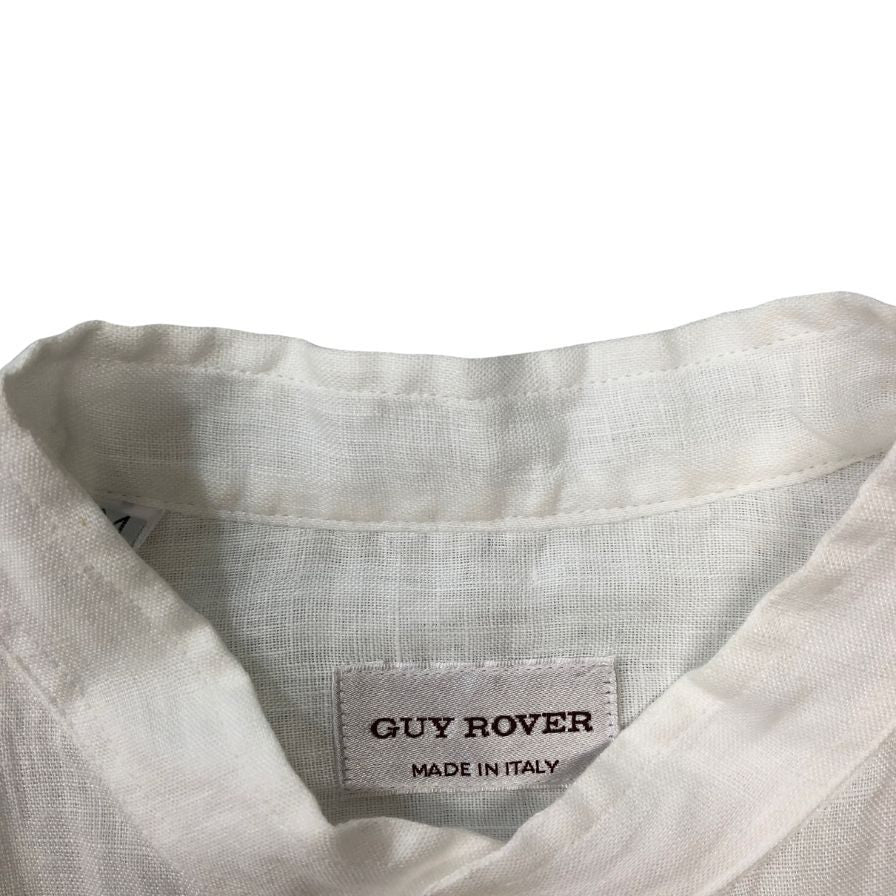 美品◆ギ ローバー プルオーバー リネン 長袖 シャツ ホワイト Mサイズ GUY ROVER 【AFB19】
