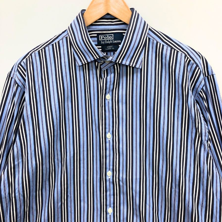 美品◆ポロ ラルフローレン ストライプシャツ サイズL メンズ POLO RALPH LAUREN 【AFB37】