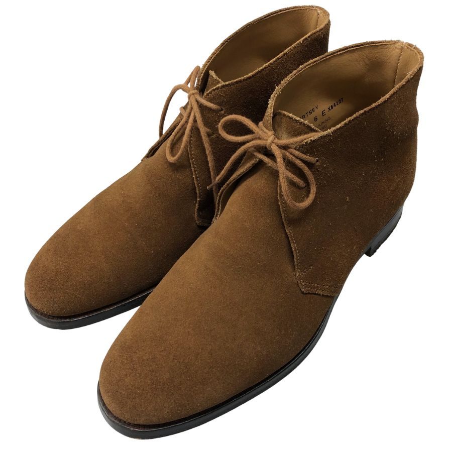 クロケット&ジョーンズ チャッカブーツ チャートシー スエード ライトブラウン メンズ サイズUK6E CROCKETT&JONES CHERTSEY ブーツ 約25.0cm【LA】【中古】
