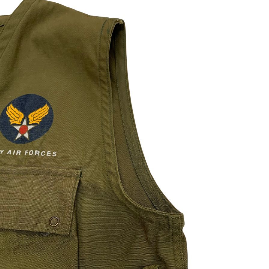 中古◆アルファインダストリーズ ベスト C-1 ヴィンテージ アーミー エアフォース カーキ メンズ サイズM ALPHA INDUSTRIES 【AFB51】