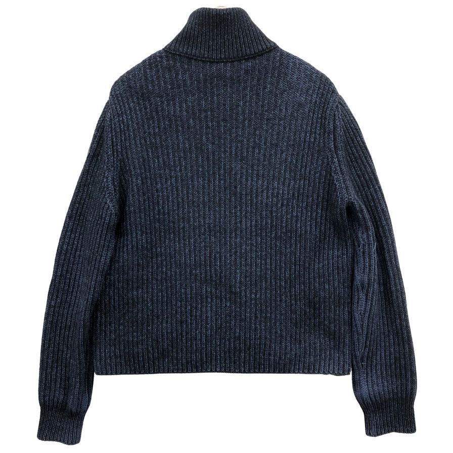 中古◆モンクレール ダウンジャケット cardigan tricot 2023 ニット切替 メンズ ブルー サイズM MONCLER 【AFB5】