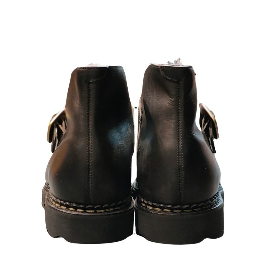 パラブーツ レザーシューズ モンクストラップ ブーツ ミリーブリッド ミンク ブラック メンズ サイズ41 PARABOOT MILLY BRIDE ブーツ 約25.5cm【LA】【中古】