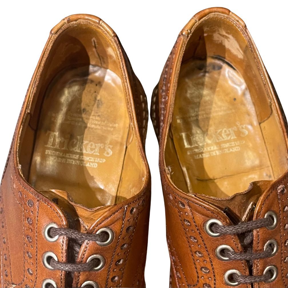 トリッカーズ バートン ウイングチップ M5633 ウィートキャバリエ ブラウン メンズ サイズUK8 Tricker's ビジネスシューズ 約27.0cm【LA】【中古】