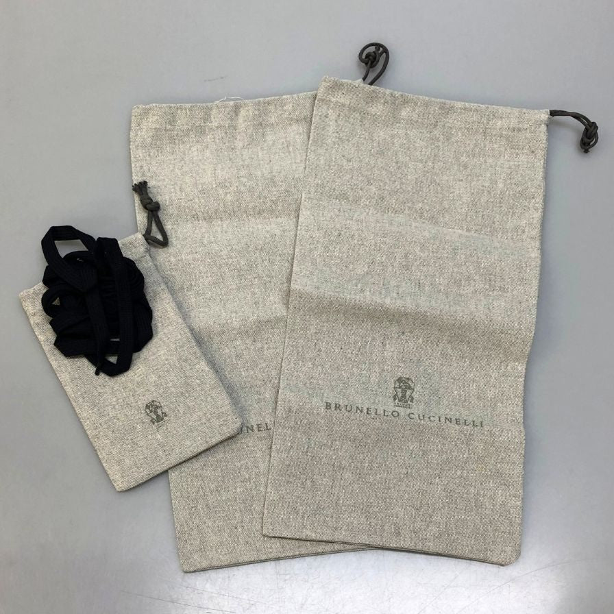 ブルネロ クチネリ レザースニーカー スエード ホワイト×ライトブルー EU40 BRUNELLO CUCINELLI 約25.0cm【AFC28】