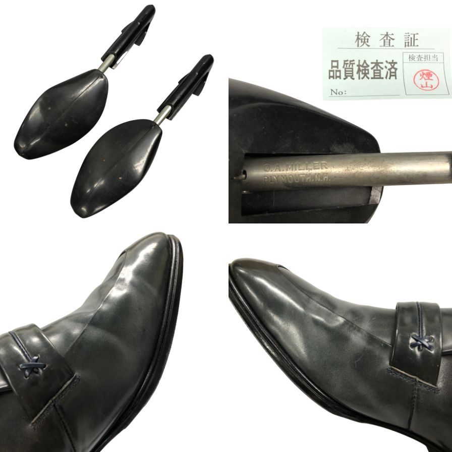 ミツコシ ローファー レザー Uチップ メンズ グレー サイズ8ハーフEEE MITSUKOSHI 約26.0cm【AFD12】