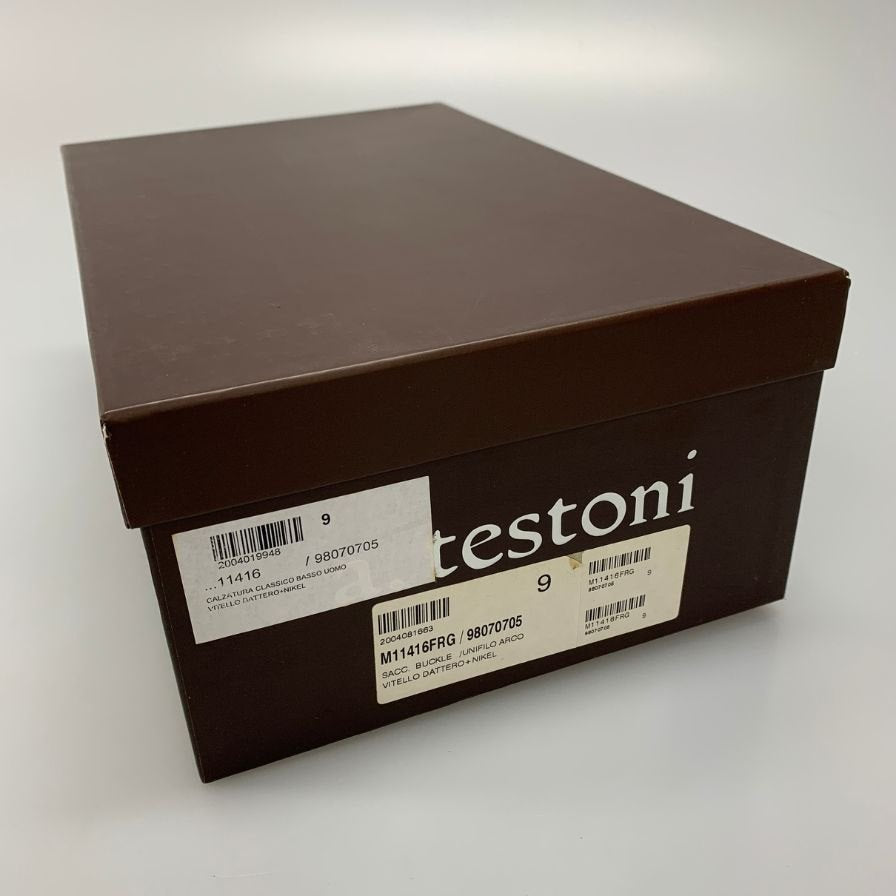 ア テストーニ レザーシューズ ブーツ 11550 ジップ メンズ ブラウン サイズ8.5 a.testoni 約26.5cm【AFD15-2】