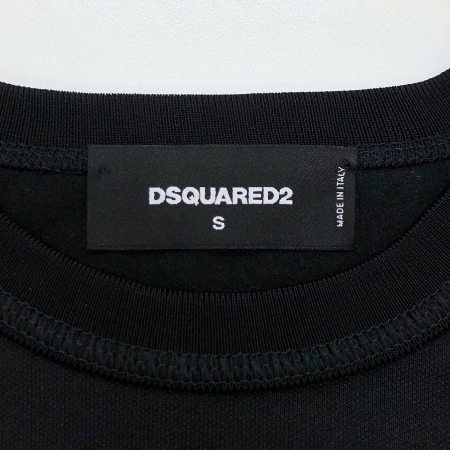 極美品◆ディースクエアード スウェット スパンコールロゴ レディース ブラック サイズS DSQUARED2 【AFB39】