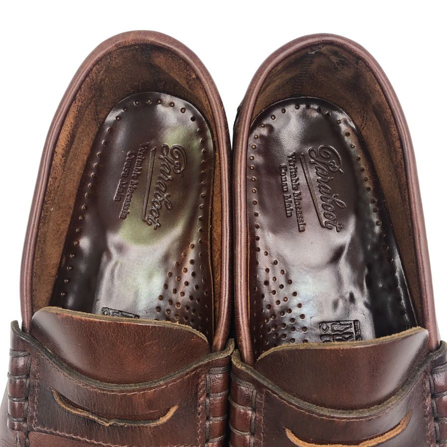 パラブーツ ローファー コロー マリンソール 0114 ブラウン系 サイズ6.5 メンズ Paraboot CORAUX 約25.0cm【AFC41】