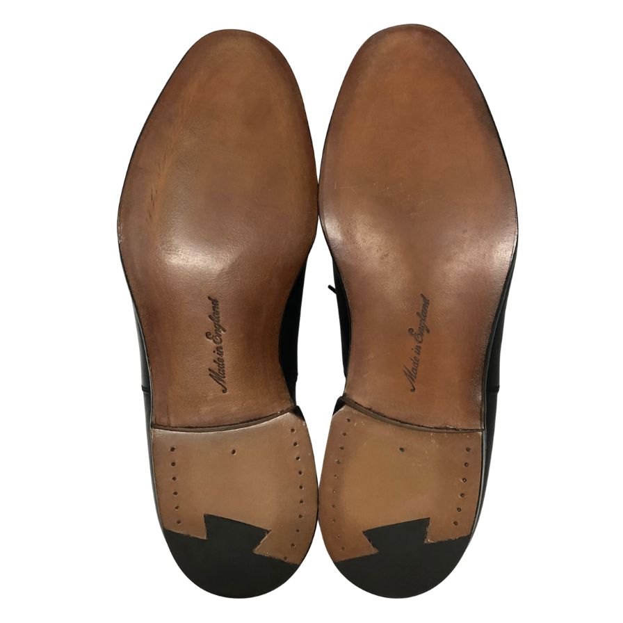 グレンソン レザーシューズ パンチドキャップトゥ ブラック メンズ サイズ5.5E GRENSON ビジネスシューズ 約24.0cm【LA】【中古】