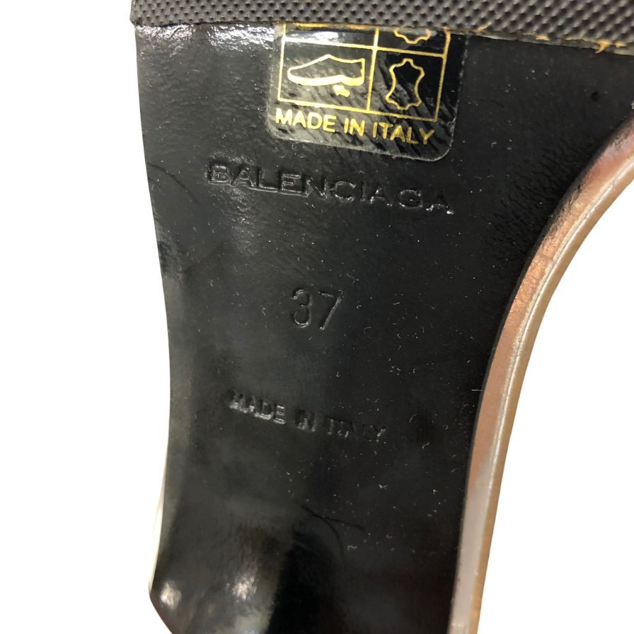 バレンシアガ ブーツサンダル ストラップ レザー ベージュ系 レディース サイズ37 BALENCIAGA 約23.5cm【AFC2】