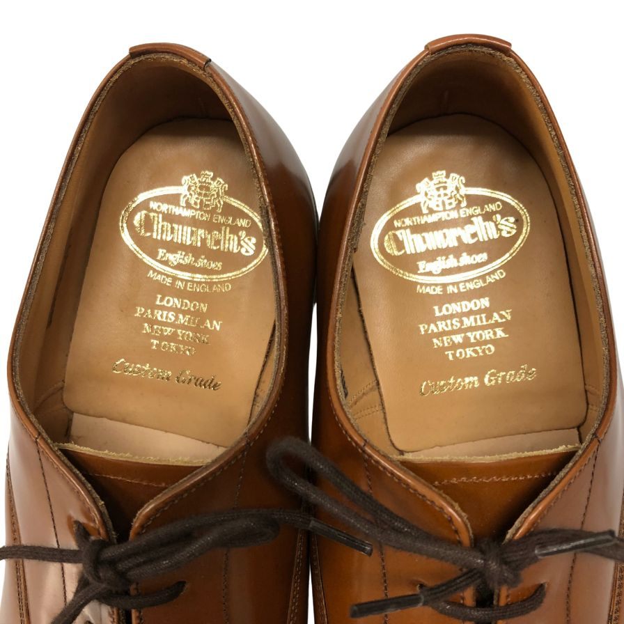 チャーチ レザーシューズ パンチドキャップトゥ バークロフト 84ラスト バインダーカーフ ブラウン サイズUK65F Church's Barcroft 約25.5cm【LA】