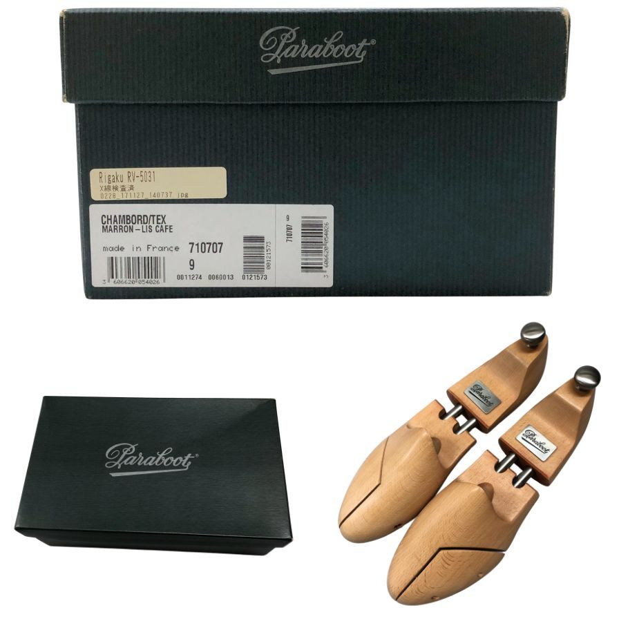 パラブーツ レザーシューズ シャンボード Uチップ カーフ ブラウン メンズ サイズUK9 Paraboot CHAMBORD ビジネスシューズ 約27.5cm【LA】【中古】