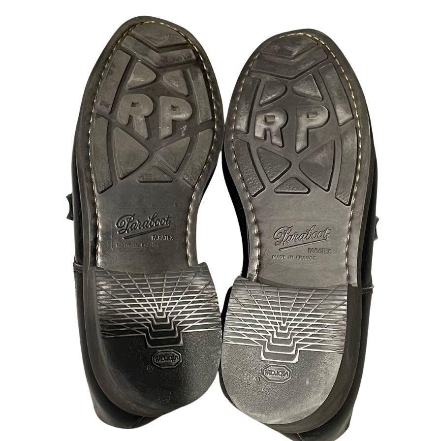 パラブーツ レザーシューズ シャンボード Uチップ カーフ ブラック メンズ サイズUK7 Paraboot CHAMBORD ビジネスシューズ 約25.5cm【LA】【中古】