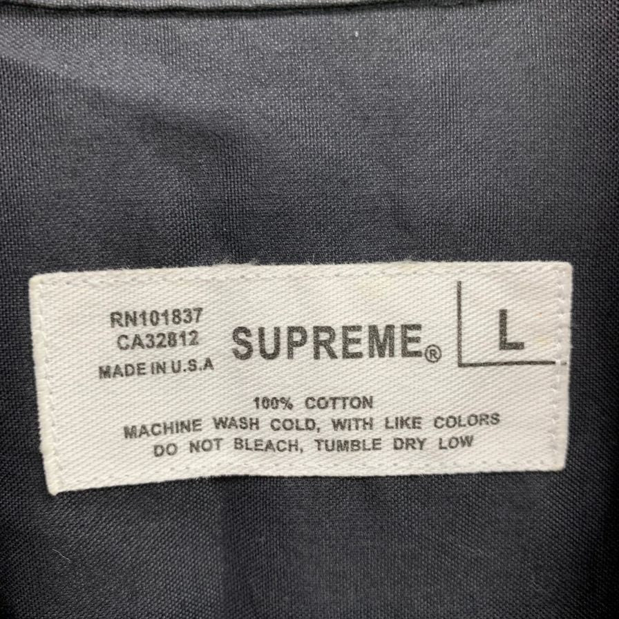 美品◆シュプリーム オープンカラーシャツ ブラック系 メンズ Lサイズ Supreme 【AFF19】