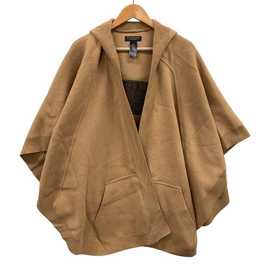 美品◆バーバリー ロンドン ケープ カシミア混 ブラウン イングランド製 BURBERRY LONDON 【AFA9】