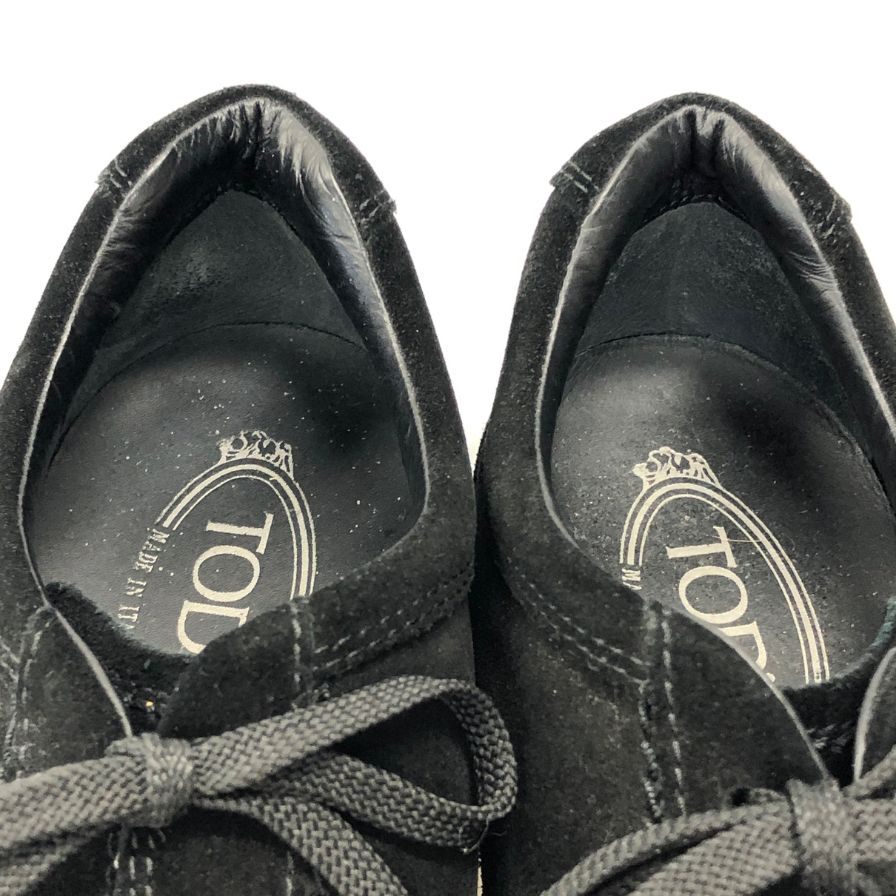 トッズ シューズ ドライビングシューズ レースアップ スエード ブラック メンズ サイズ7.5 TOD’S 約26.0cm【AFC47】