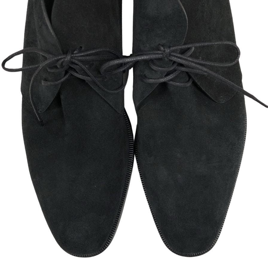 マノロ ブラニク チャッカブーツ スエード サイズ8 メンズ ブラック MANOLO BLAHNIK 約25.0cm【AFC1】