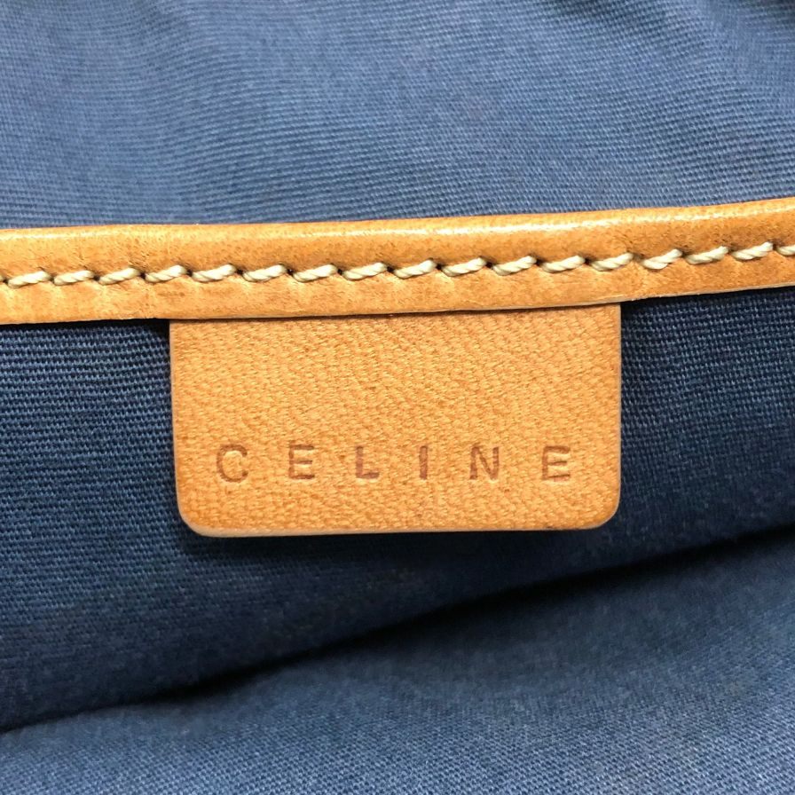 セリーヌ ショルダーバッグ ワンショルダー Cマカダム スエード×レザー ブルー レディース CELINE【AFE11】