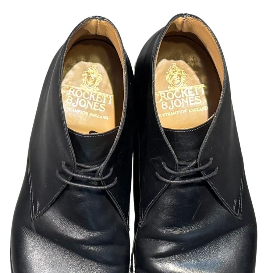 クロケット&ジョーンズ レザーブーツ チャッカ テットベリー ブラック サイズUK9E CROCKETT&JONES ブーツ 約27.5cm【LA】【中古】