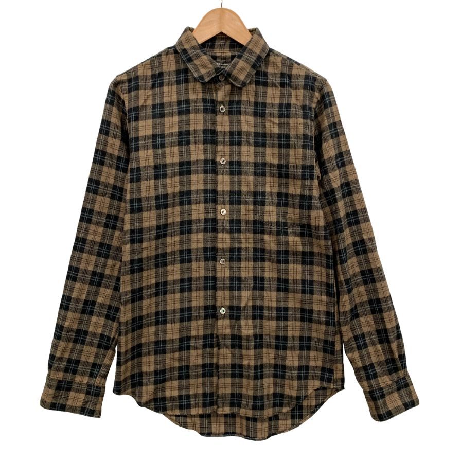 美品◆コムデギャルソン オム プリュス チェックシャツ ブラウン メンズ サイズS PT-B054 comme des garcons homme plus 【AFB27】