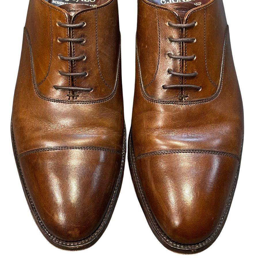 クロケット&ジョーンズ レザーシューズ ケント ストレートチップ カーフ サイズ6.5E ブラウン CROCKETT&JONES ビジネスシューズ 約25.5cm【LA】【中古】