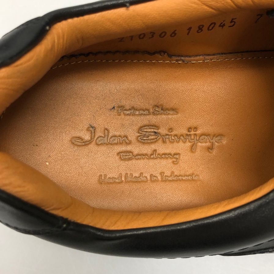 ジャランスリウァヤ レザースニーカー インテリジェンス シューズ 210306 カーフ ブラック サイズ7 メンズ Jalan Sriwijaya Intelligence Shoes 約25.5cm【AFD15-2】