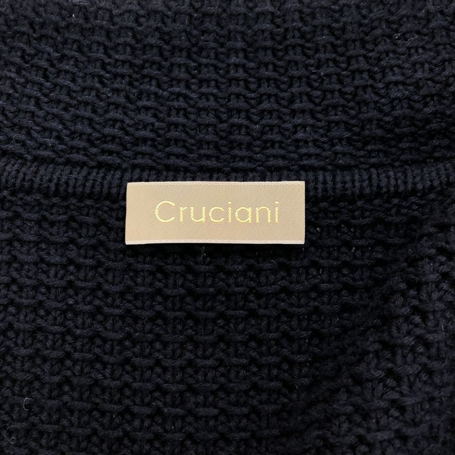 極美品◆クルチアーニ ビームスF別注 ニットジャケット ネイビー メンズ サイズ46 ネイビー CRUCIANI BEAMS F 【AFB46】