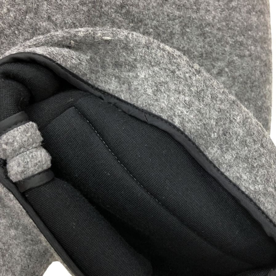 美品◆ルネ コート ウール レッキスファー 中綿ライナー ロング ビジュー付 グレー レディース サイズ38 Rene 【AFF23】