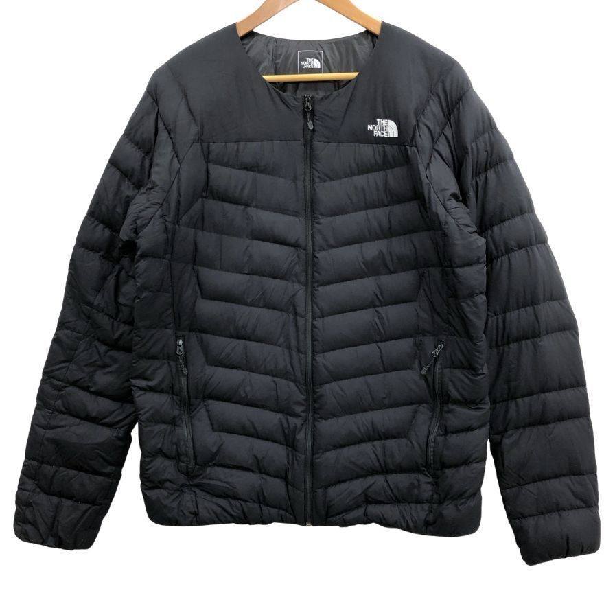 美品◆ノースフェイス ダウンジャケット NY82213 サンダー ラウンドネック ブラック サイズXL メンズ THE NORTH FACE 【AFA24】