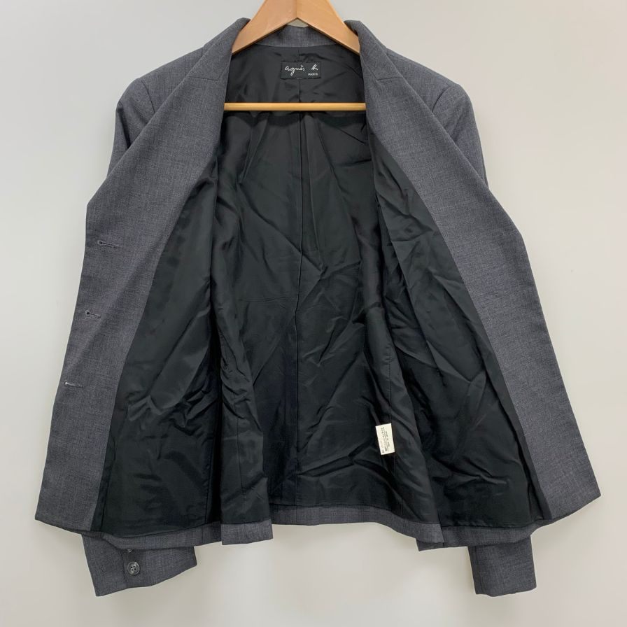 中古◆アニエスベー テーラードジャケット レディース ダークグレー サイズ不明 agnes b. 【AFB9】