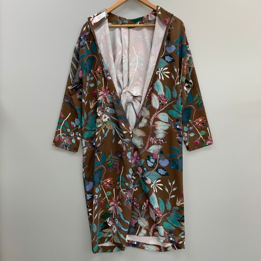極美品◆エス エッセンシャルズ ワンピース 長袖 総柄 サイズ36 S.ESSENTIALS 【AFB13】