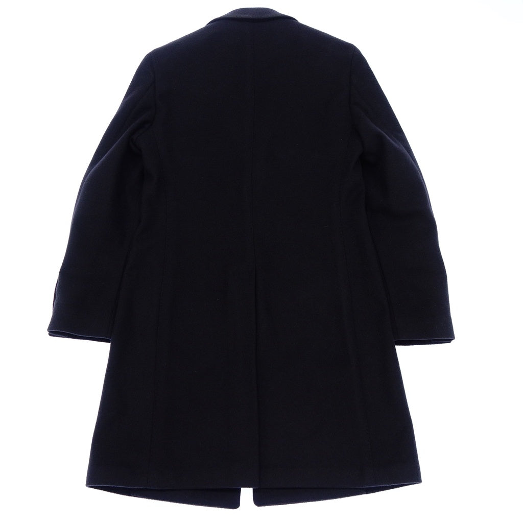 美品◆ラルディーニ チェスターコート JJ23143AQ ウールフランネルソリッド メンズ ネイビー サイズ44 LARDINI【LA】
