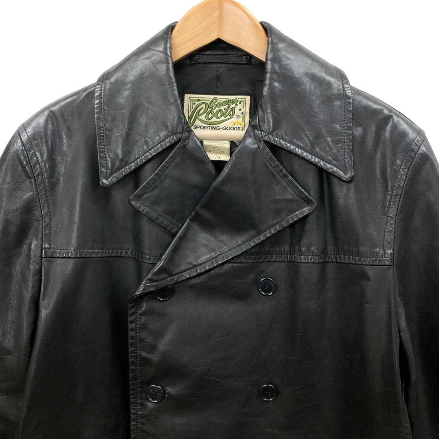 中古◆ビーバールーツ レザーコート ポリスマン サイズL ブラック メンズ Beaver Roots 【AFG1】