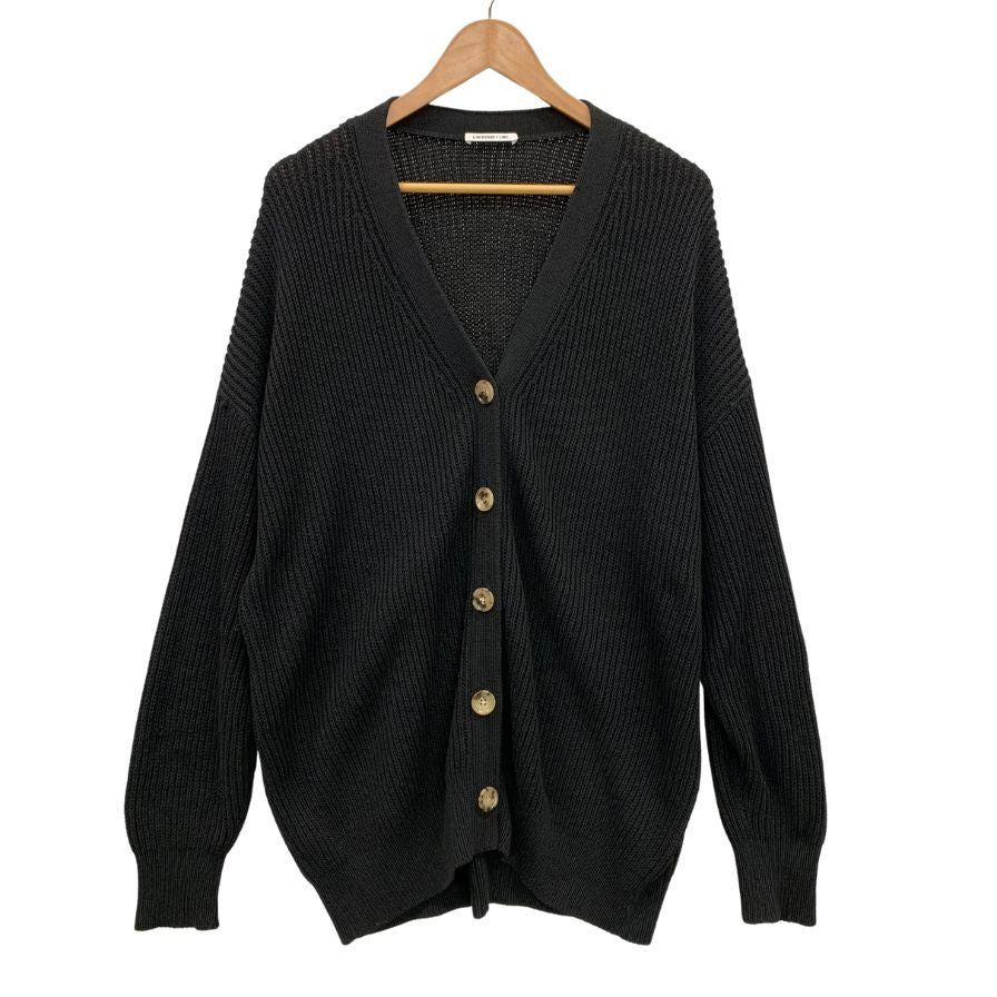 中古◆エブリデイアイライク カーディガン シルク混 Vネック ブラック レディース サイズ表記なし everyday i like 【AFB27】