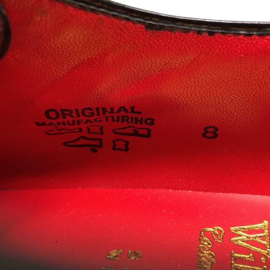 ウィリアム クライン レザーシューズ ダブルモンク パンチドキャップトゥ ブラック サイズ8 メンズ William Klein 約26.5cm【AFC47】